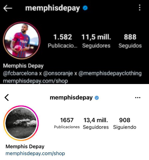 Instagram de Memphis Depay