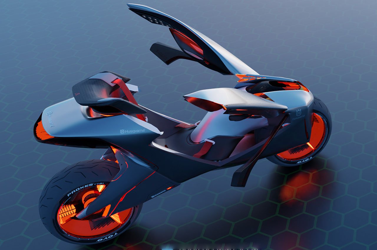 Husqvarna Devil S es la moto del futuro que parece sacada de una peli de Spiderman: puertas y cinturón