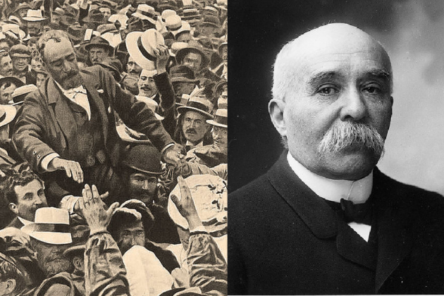 Marcel Albert, lider de los viñeros y Georges Clemenceau, primer ministro francés. Fuente Wikimedia Commons