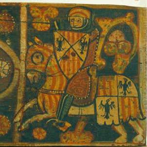 El sogre viking de Ramon Berenguer II conquereix Palerm. Representació d'un guerrer amb les armes de Catalunya i de Sicília. Font Arxiu d'ElNacional