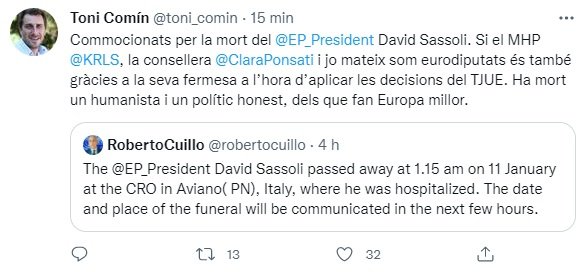TUIT comin muerte sassoli