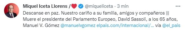 TUIT miquel iceta muerte sassoli