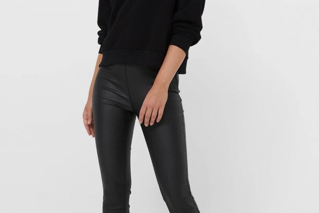 Leggings de tiro alto con bajo acampanado con abertura en