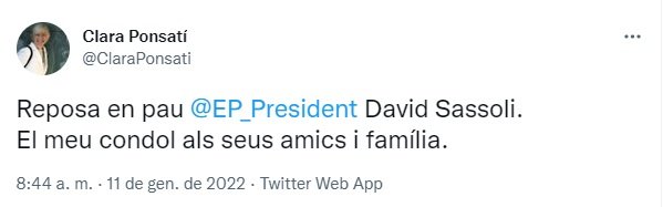 tuit Ponsatí muerte sassoli