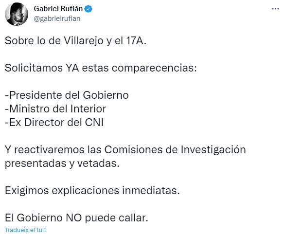 TUIT Gabriel Rufián