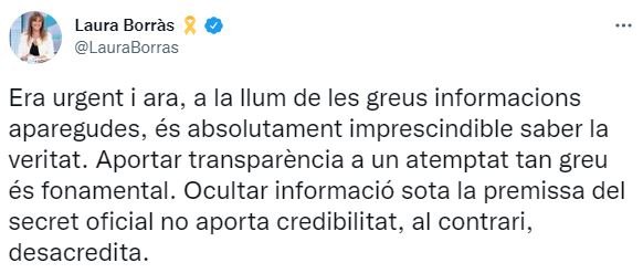 TUIT Laura Borràs