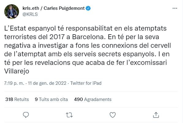 TUIT carles puigdemont cni 17A