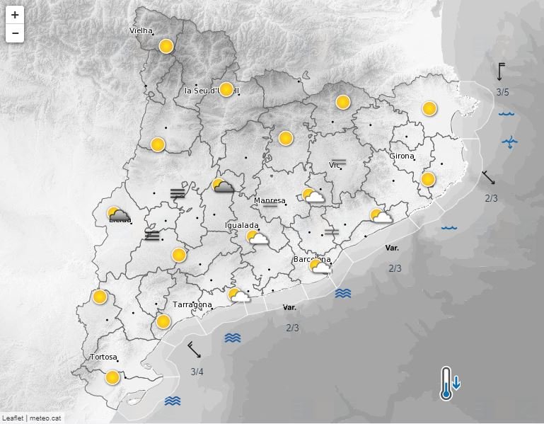 Predicción 12 enero Meteocat