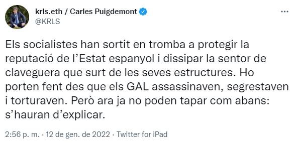 TUIT Carles Puigdemont