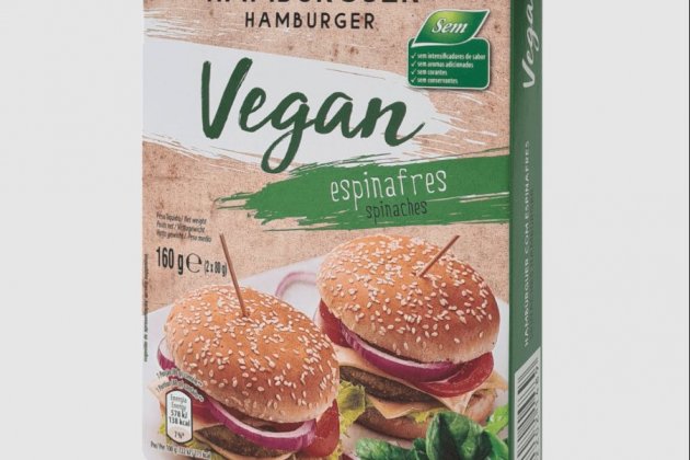 Hamburguesa vegana de d'espinacs a la venda a Aldi