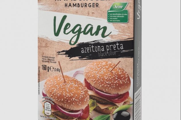 Hamburguesa vegana de aceitunas negras a la venta en Aldi