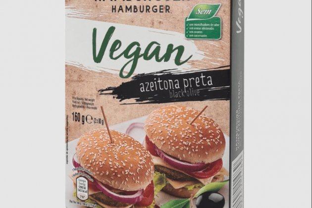 Hamburguesa vegana d'olives negres a la venda a Aldi