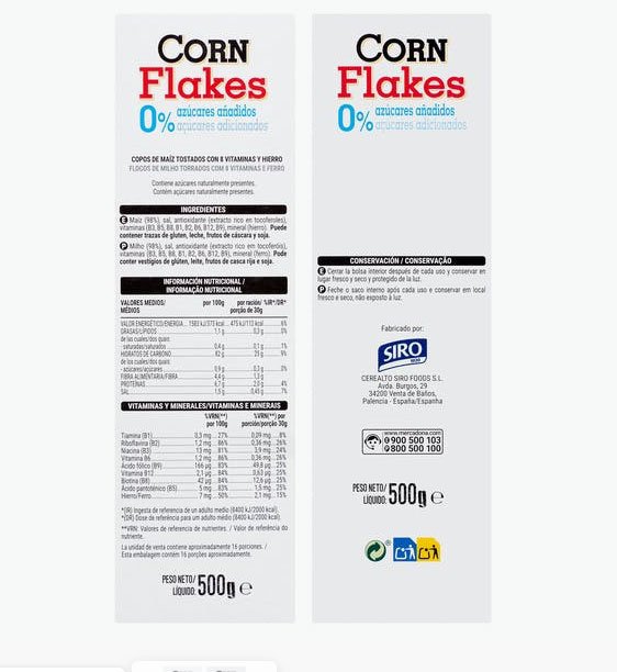 Corn Flakes de Hacendado a la venta en Mercadona