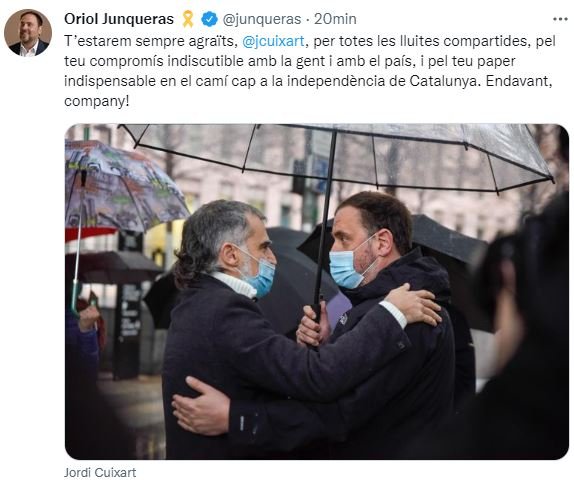 tuit Junqueras Jordi Cuixart tuit Junqueras Jordi Cuixart