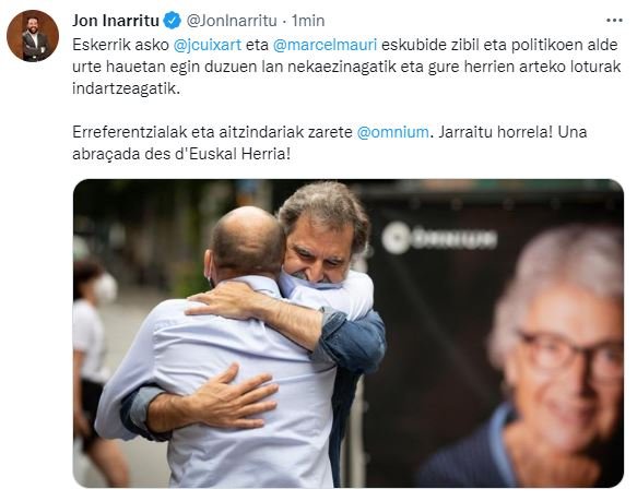 tuit Jon Inarritu Jordi Cuixart