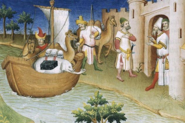 Detall del Llibre de les Meravelles, de Marco Polo. Font Bibliotèque Nationale de France