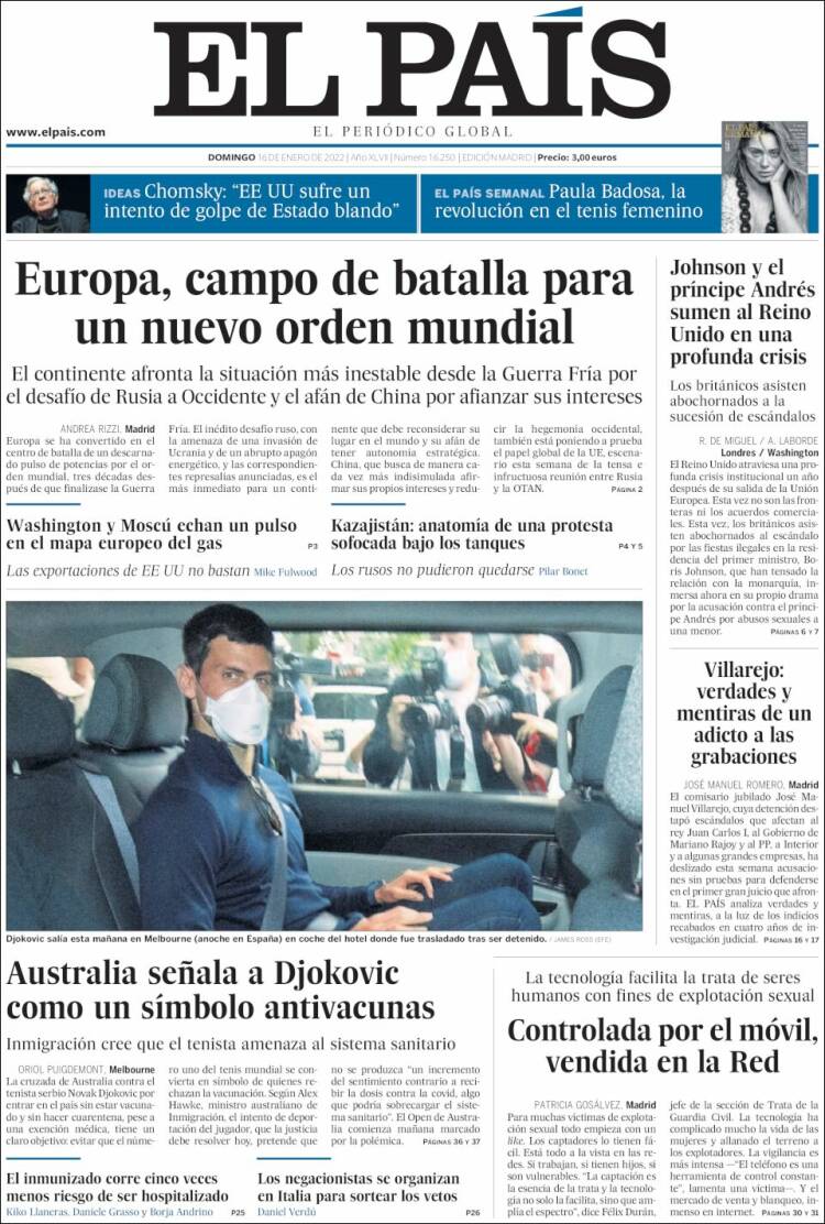 portada el país 16 enero 2022 portada el país 16 enero 2022
