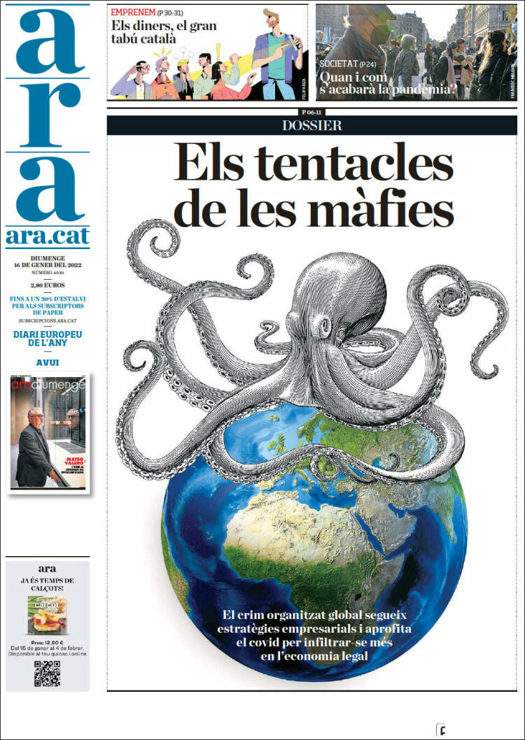 portada diari ara 16 enero 2022 portada diari ara 16 enero 2022