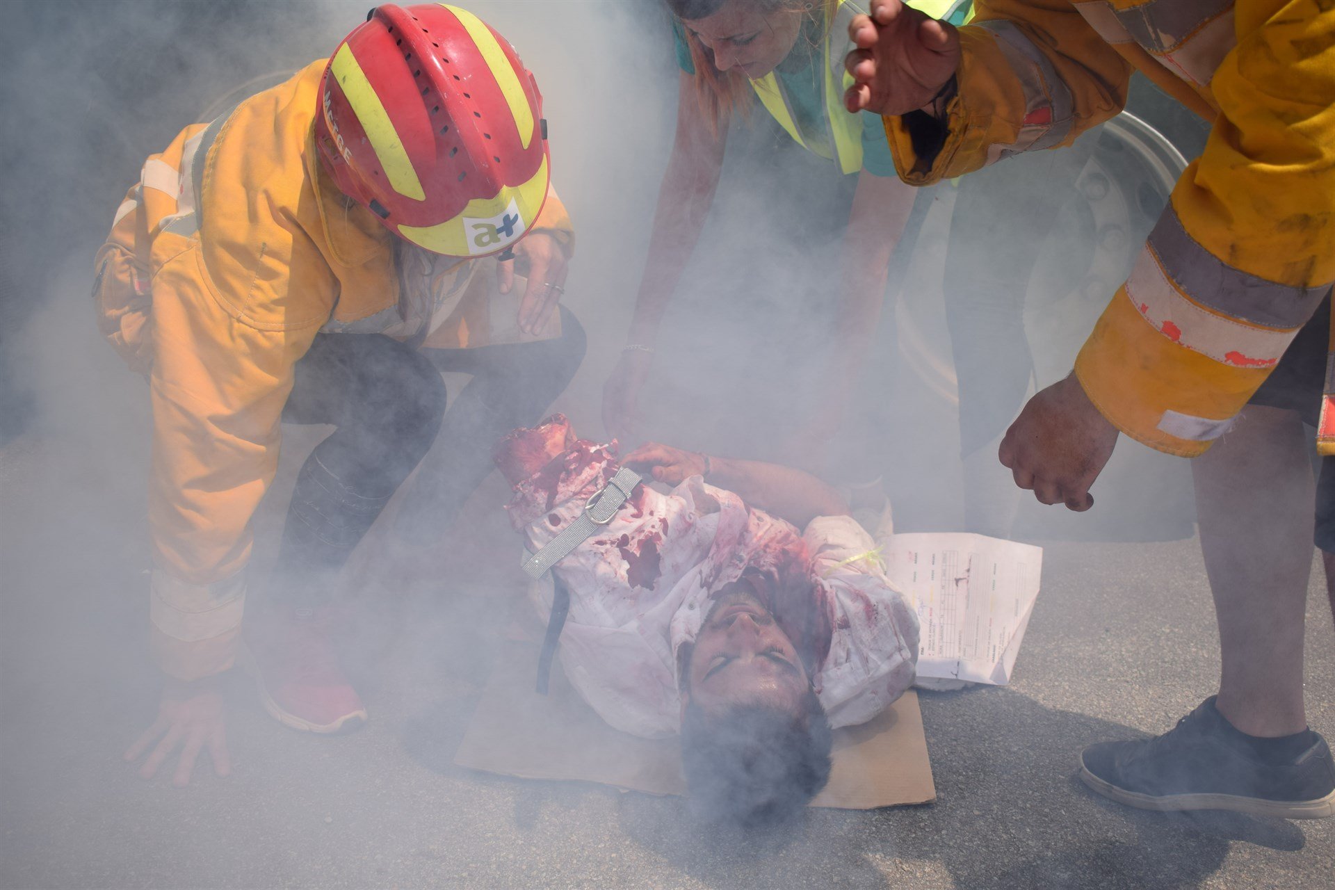 La Universidad de Vic hace un simulacro de atropello masivo