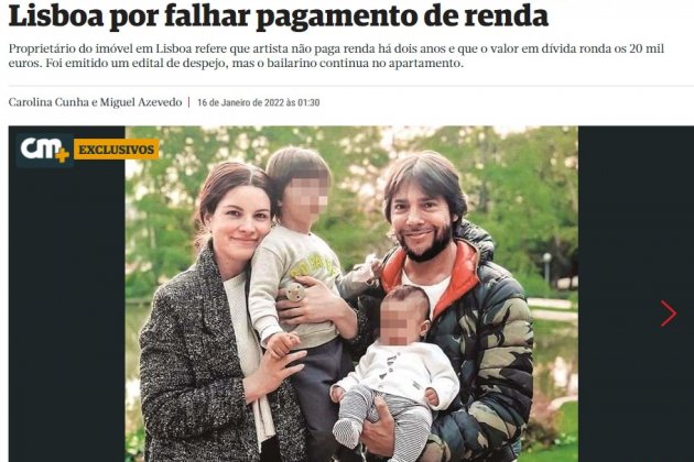 Joaquín Cortés arruinado piso Lisboa Correio da Manha