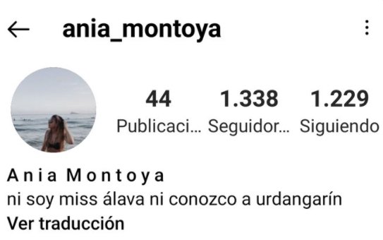 Ania Montoya desmiente Instagram