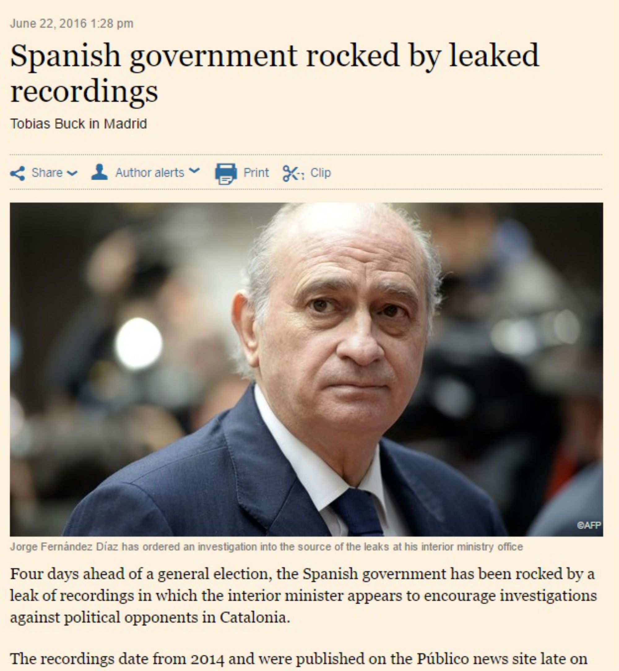 La prensa internacional se hace eco del escándalo del ministro