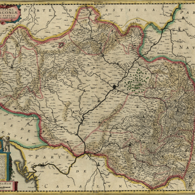 Mapa d'Aragó (1633). Font Cartoteca de Catalunya