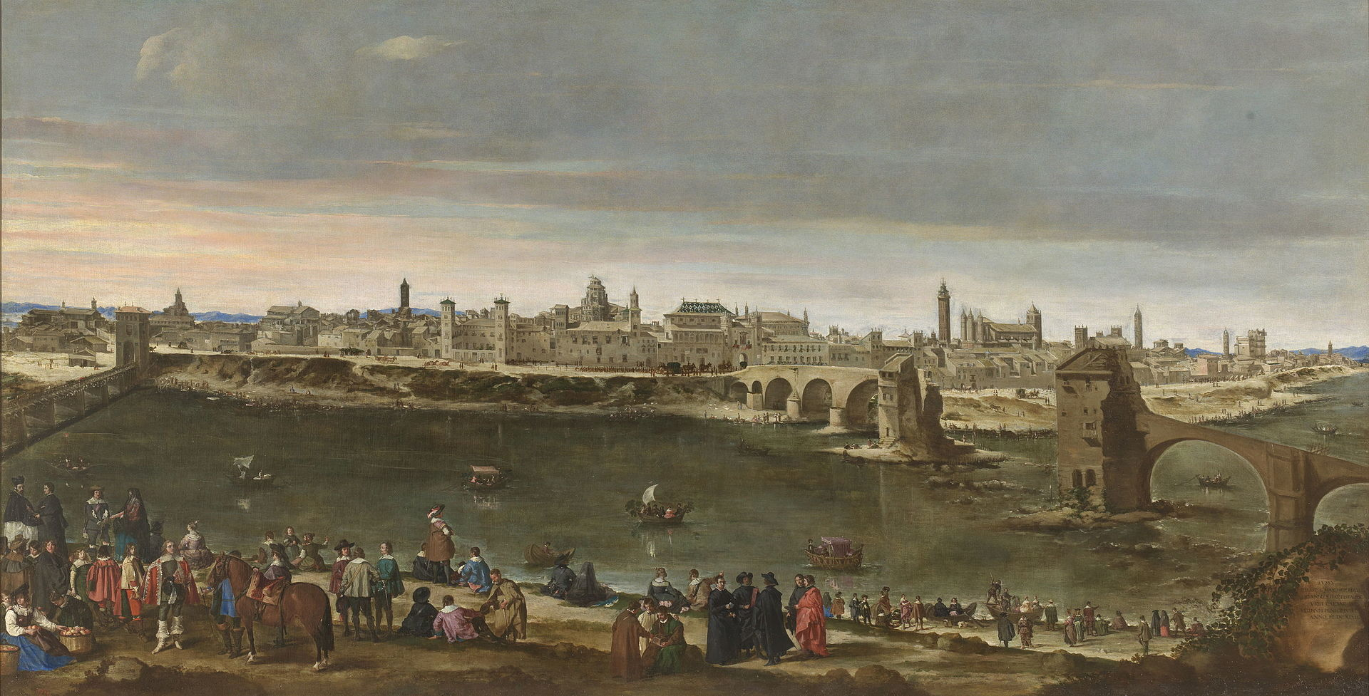 Representación de Zaragoza (1647), obra de Mazo. Fuente Museo del Prado