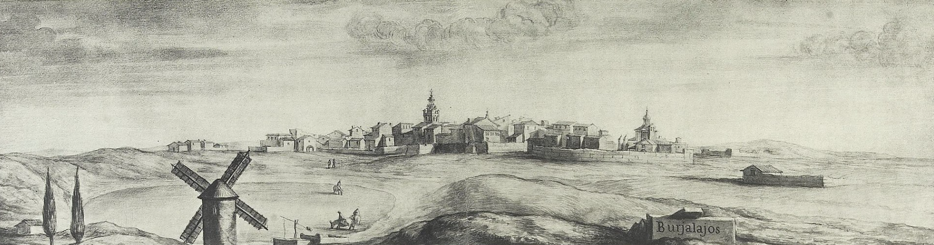 Grabado de Bujaraloz (1668), obra de Baldi. Fuente Biblioteca de Florencia