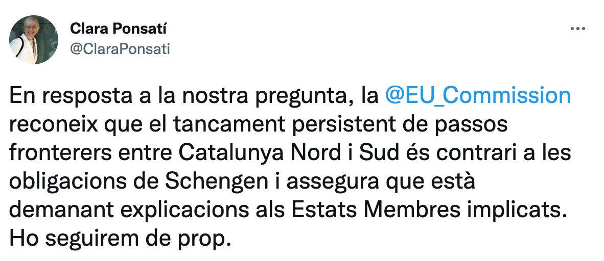 TUIT Clara Ponsatí paso banyuls catalunya nord