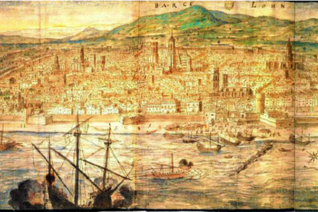 Representació de Barcelona (1563), obra de Wyngaerde. Font Museu d'Història de Barcelona