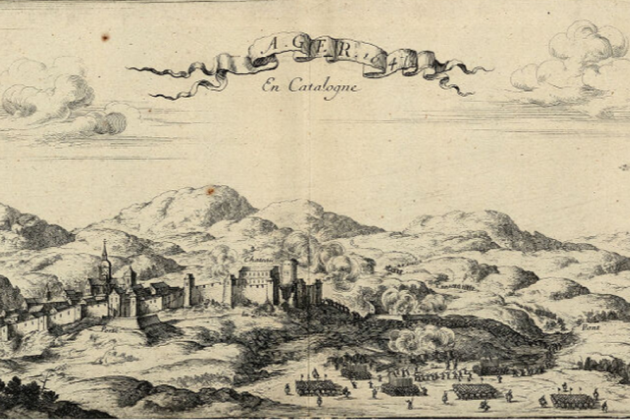 Representación de Àger (1647), obra de Beaulieu. Fuente Cartoteca de Catalunya