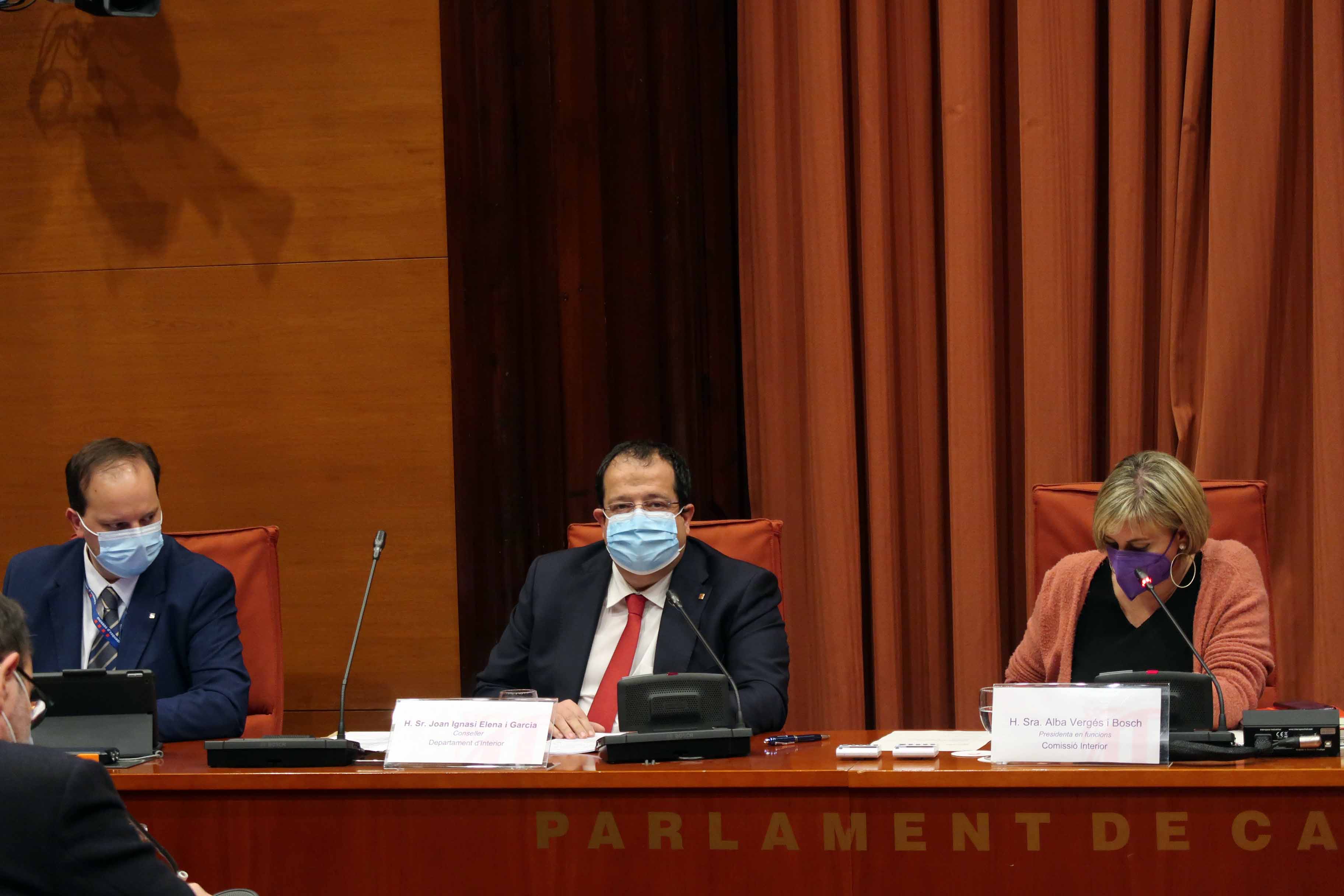 Conseller Joan Ignasi Elena / Interior / Parlament de Catalunya