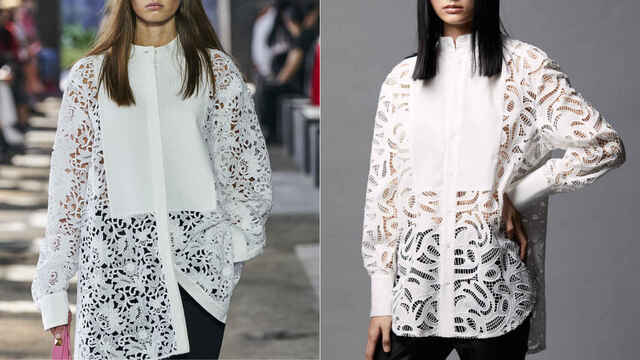 A la izquierda, blusa de Valentino, y a la derecha, blusa de Sfera
