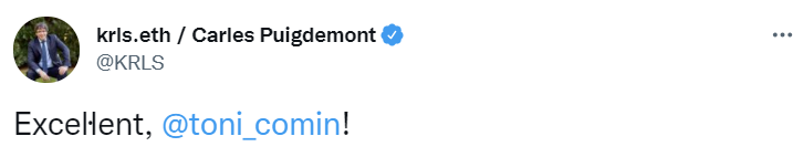 TUIT puigdemont comin