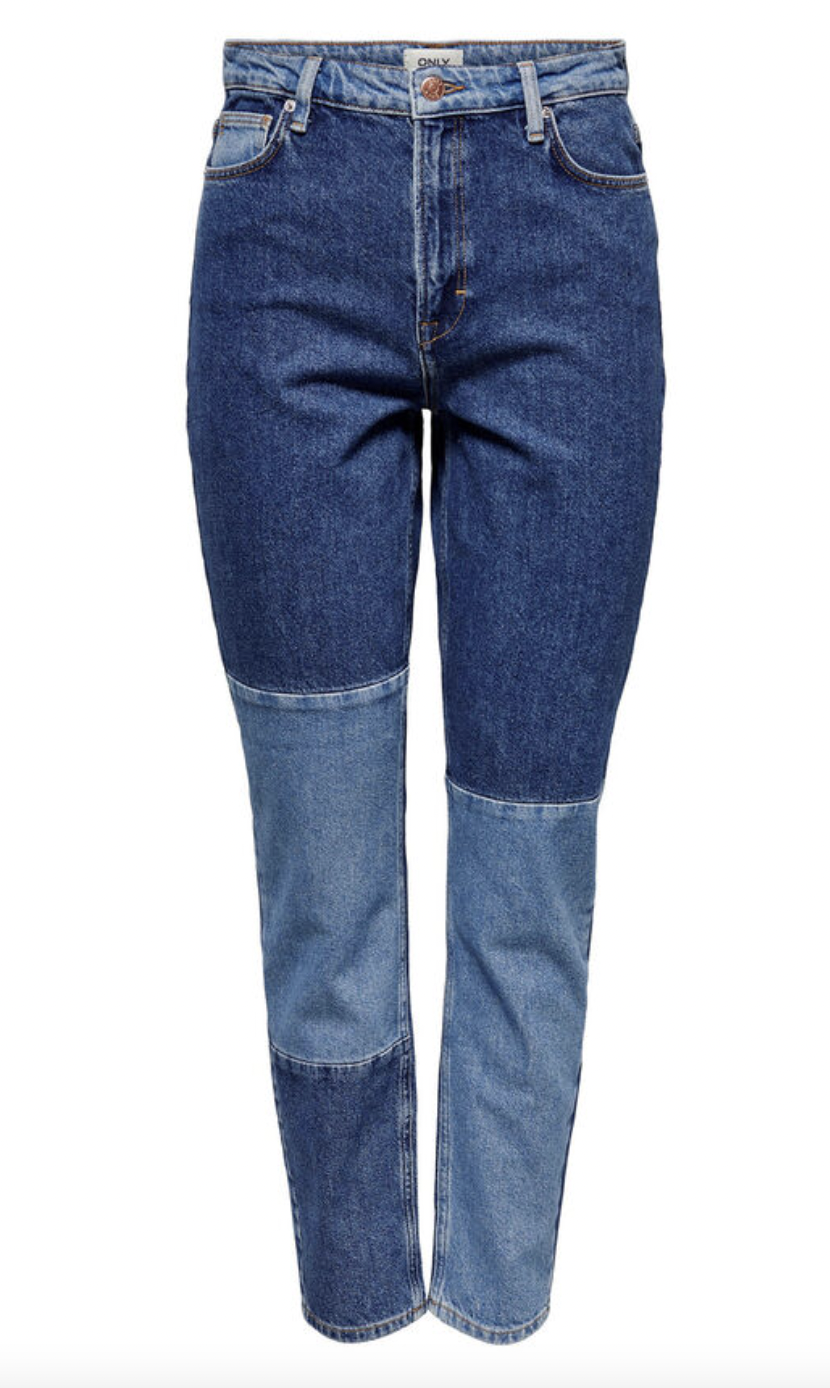 pantalón vaquero bicolor 