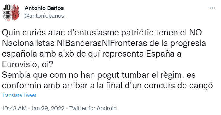 TUIT antonio baños eurovisio