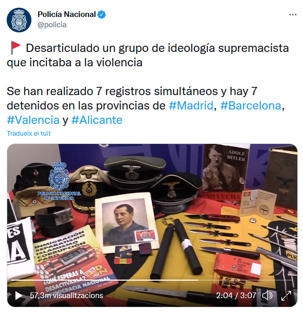 Twitter Policia Nacional neonazis Twitter Policia Nacional neonazis