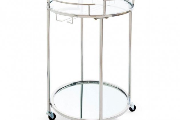 Carrito para los licores plateado con espejo y ruedas de Primark