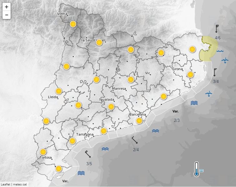 Predicción 2 de febrero Meteocat