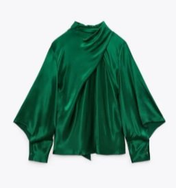 Nuevo en la blusa que está causando un sólo llegar: verde esmeralda, drapeda y sa...
