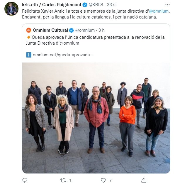 TUIT Puigdemont omnium