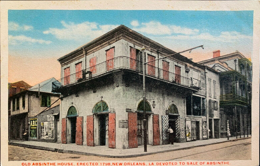 Old Absinthe House (segle XIX) a Nova Orleans. Font Universitat de Nova Orleans