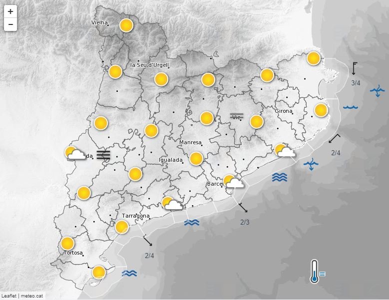 Predicción 8 de febrero Meteocat