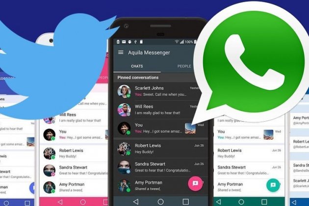 Twitter y WhatsApp