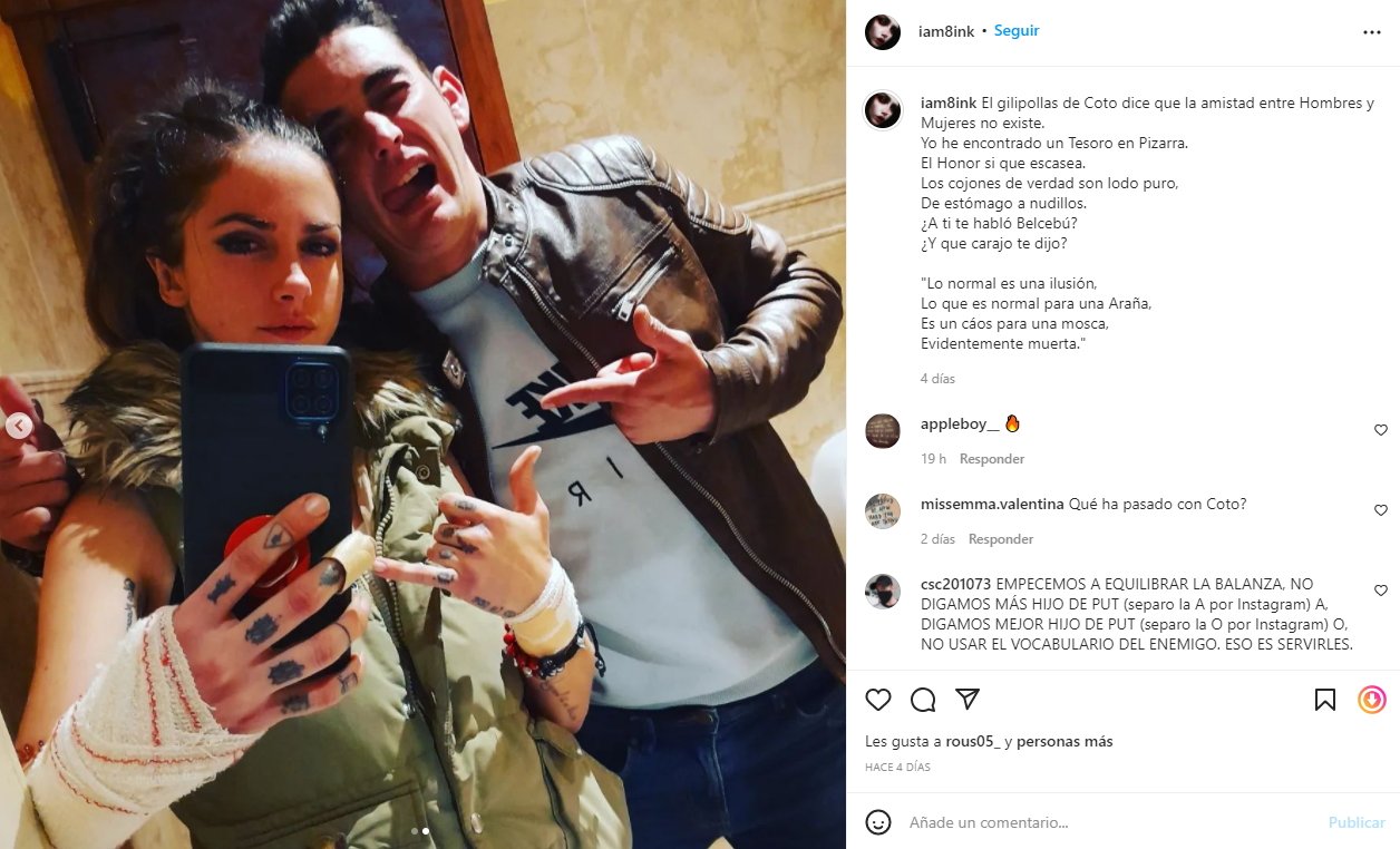 Carlota Prado contra Coto Matamoros Instagram