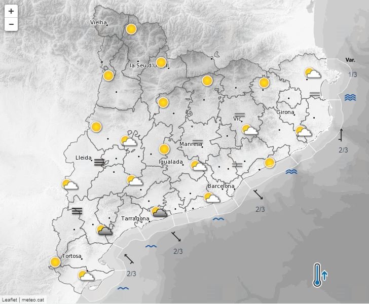 Predicción 9 de febrero Meteocat