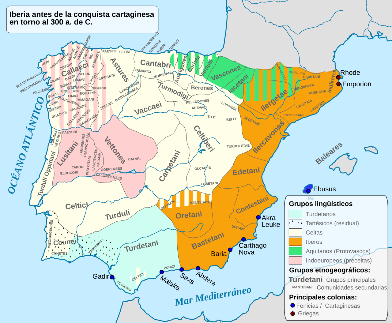 Mapa dels pobles pre romans peninsulars. Font Universitat de Lisboa