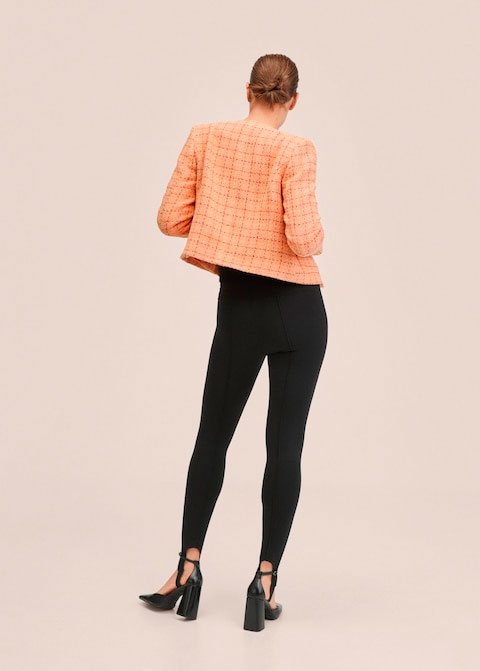 Chaqueta tweed bolsillos