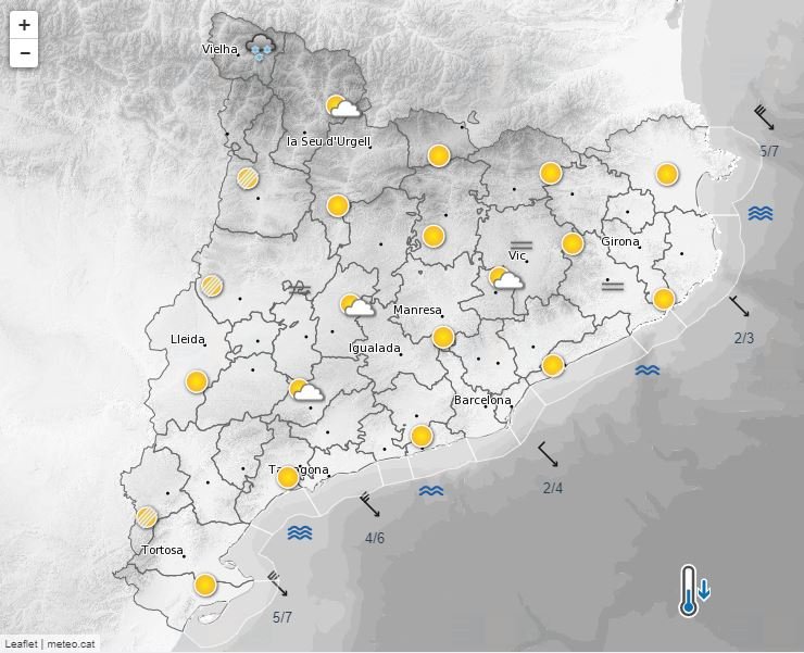 Predicción 15 de febrero Meteocat